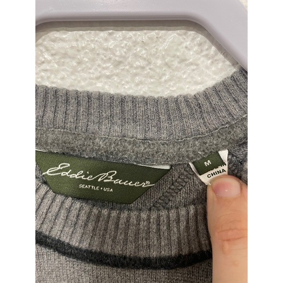 Eddie Bauer Men's Medium Gray cotton/wool Blend Crew neck Sweater - Picture 2 of 4